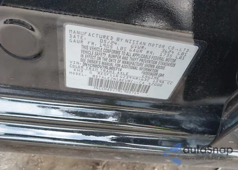 2024 Nissan Versa 1.6 S из США, поврежденный, VIN 3N1CN8DV7RL905714